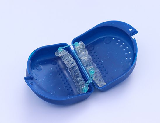 Oral appliance in a case