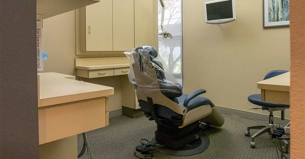 Green dental chair